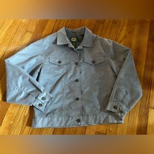 Cabela's Women's Polyurethane Faux Suede Button Down Ice Blue Jacket - Small